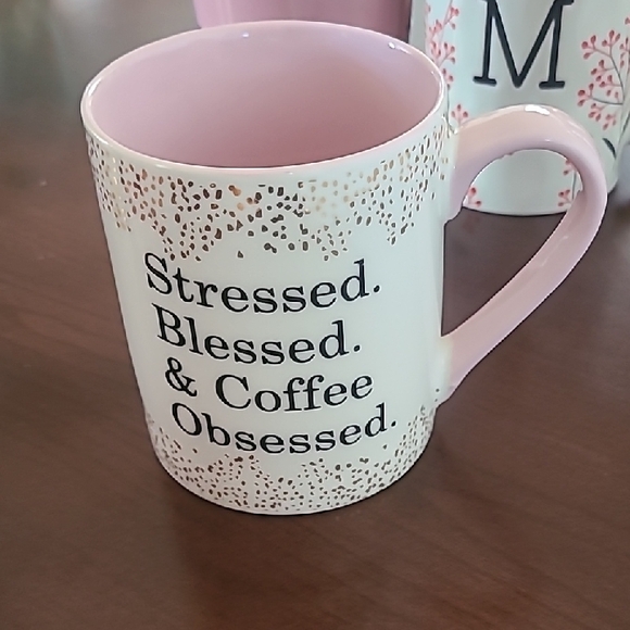 Pink and White Coffee Mug - Picture 1 of 5